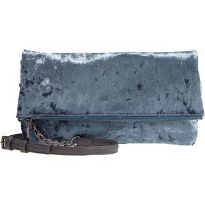 Sole Society ZEN Velvet Foldover Clutch Slate